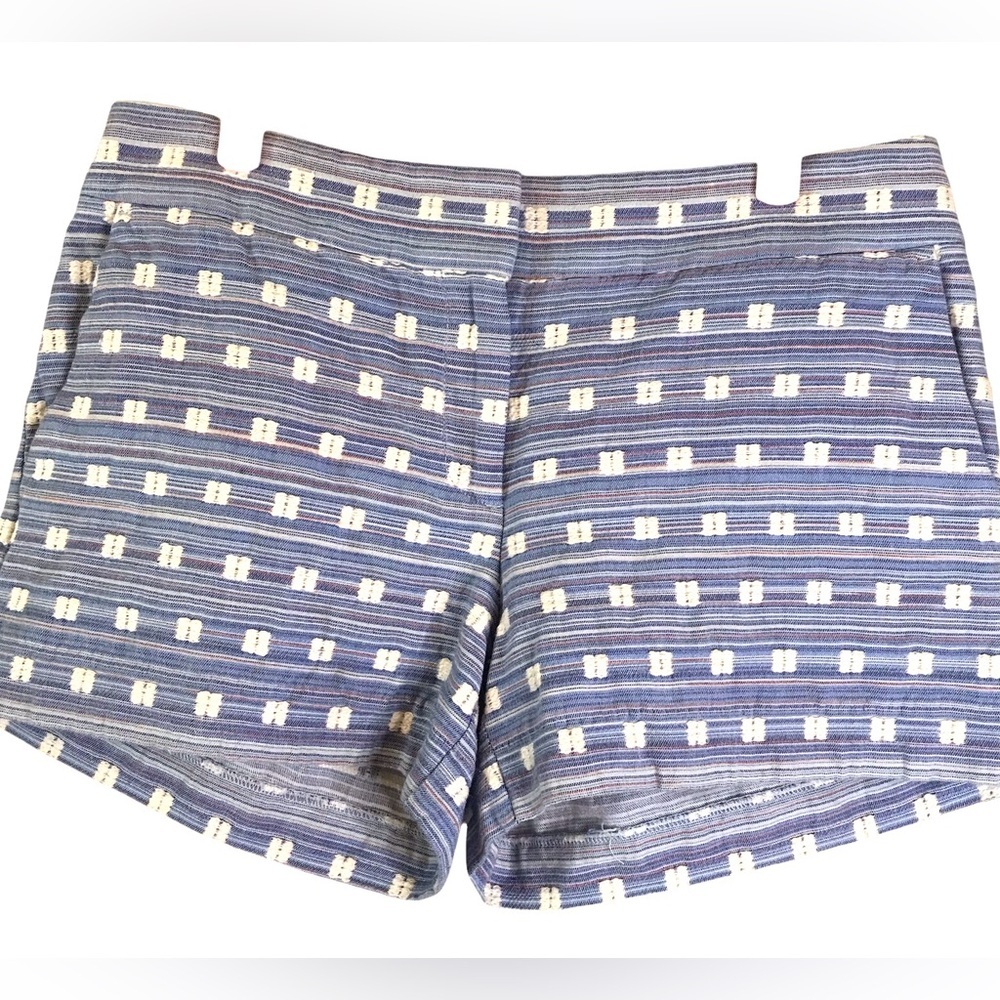 Ann Taylor LOFT Cotton Geo Textured Riviera Shorts with 4 Inch Inseam Sz 2‎ NWOT